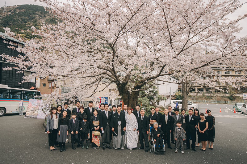 【箱根神社×吉池旅館】桜満開!!笑顔いっぱい☆親族みんなで想い出の旅館で結婚式♪