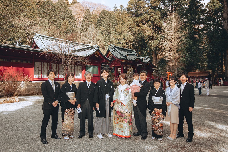 箱根神社での集合写真
