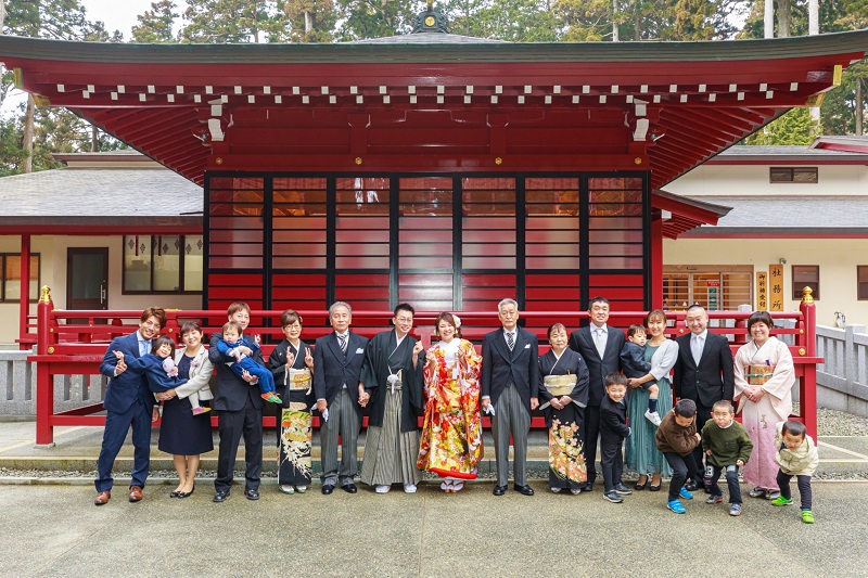 箱根神社での家族写真