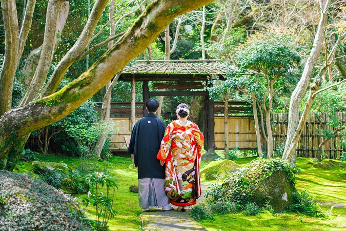 【箱根】旅館の日本庭園で撮影