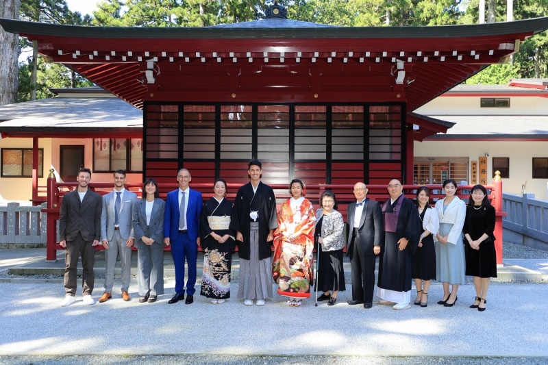 箱根神社で家族写真