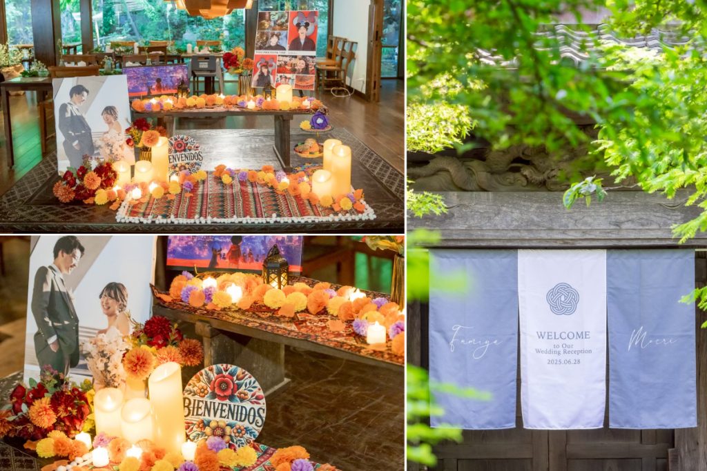 ディズニーグッズで飾ったウェルカムスペースとのれん