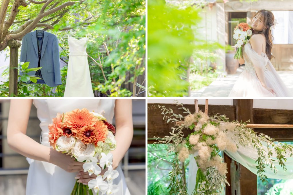 ふたりのイメージにあったドレスと会場装花